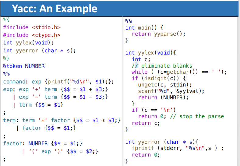 Yacc Core Auxiliary Routines